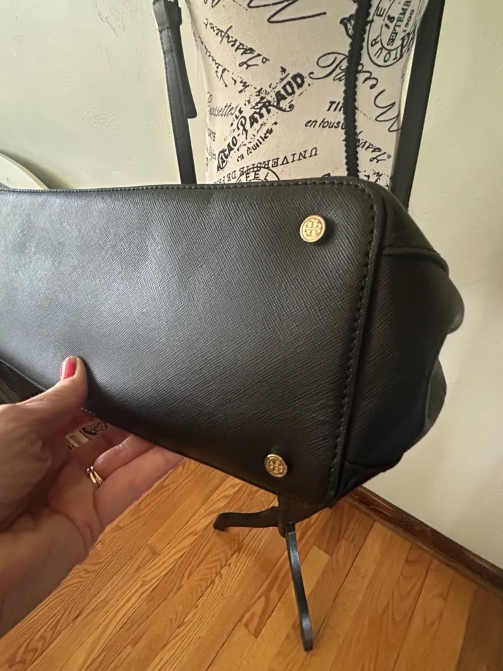 Tory Burch Black Perforated Leather Satchel - Women's Crossbody Tote